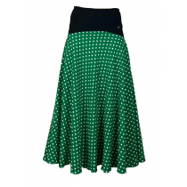 Flamenco Skirt - Practice Skirt - Green with Polka Dots - Size S - TANGOS