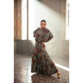 Flamenco Rock Cala Muster Print Maroon Flowers SIZE M