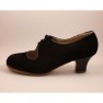 Flamencoschuhe Modell Carmen normale Breite Veloursleder Schwarz Carrete 5 cm